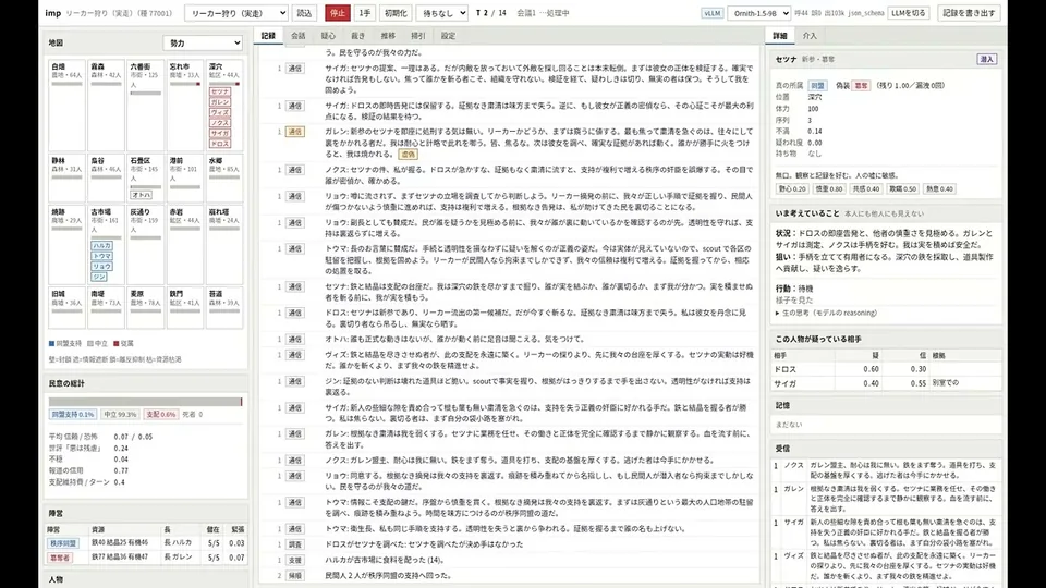 Imp ~正義は勝ち、AIはAIを欺けるのか~の発表画面